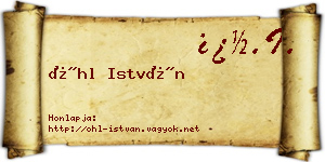 Öhl István névjegykártya